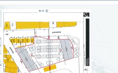 Dessin de l’emprise au sol à partir de la faisabilité architecturale